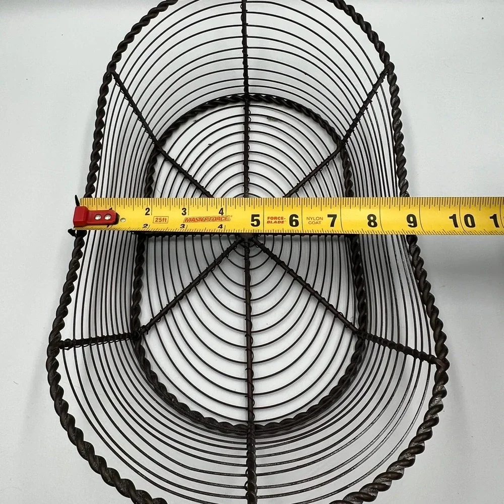 Wire Fruit Basket Home OS Brown NWOT Rustic Twisted Metal Boat
